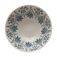 Hand-Stamped Stoneware Bowl w/ Pattern