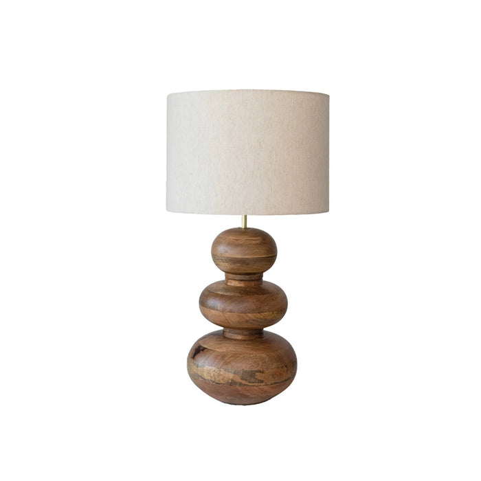 Mango Wood Formed Table Lamp
