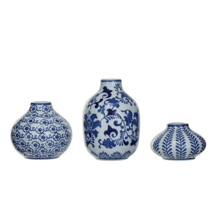 Hand-Stamped Stoneware Vases