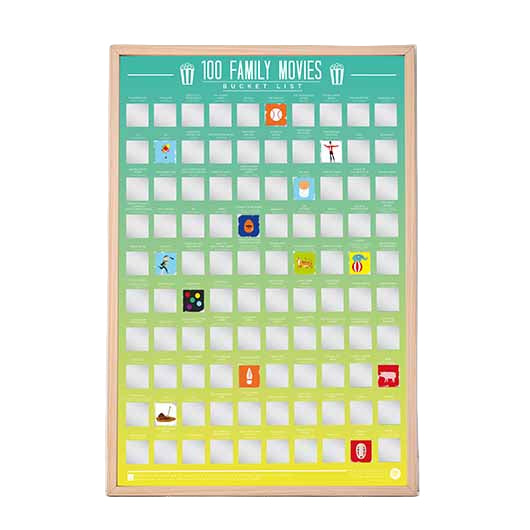 Scratch Off Bucket List Poster - 100 Family Movies
