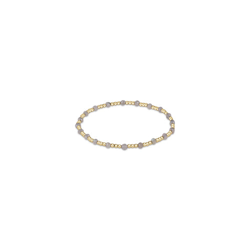 gemstone gold sincerity pattern 3mm bead bracelet - labradorite
