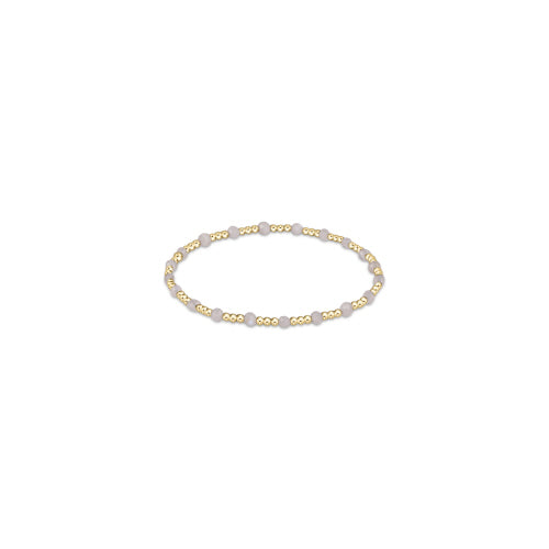 gemstone gold sincerity pattern 3mm bead bracelet - moonstone