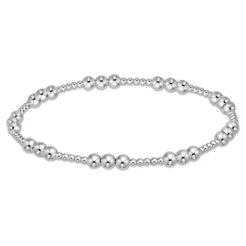 classic joy pattern 4mm bead bracelet - sterling silver