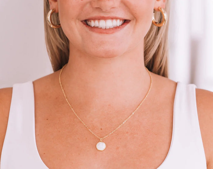 Grace Necklace - Mother of Pearl Mary