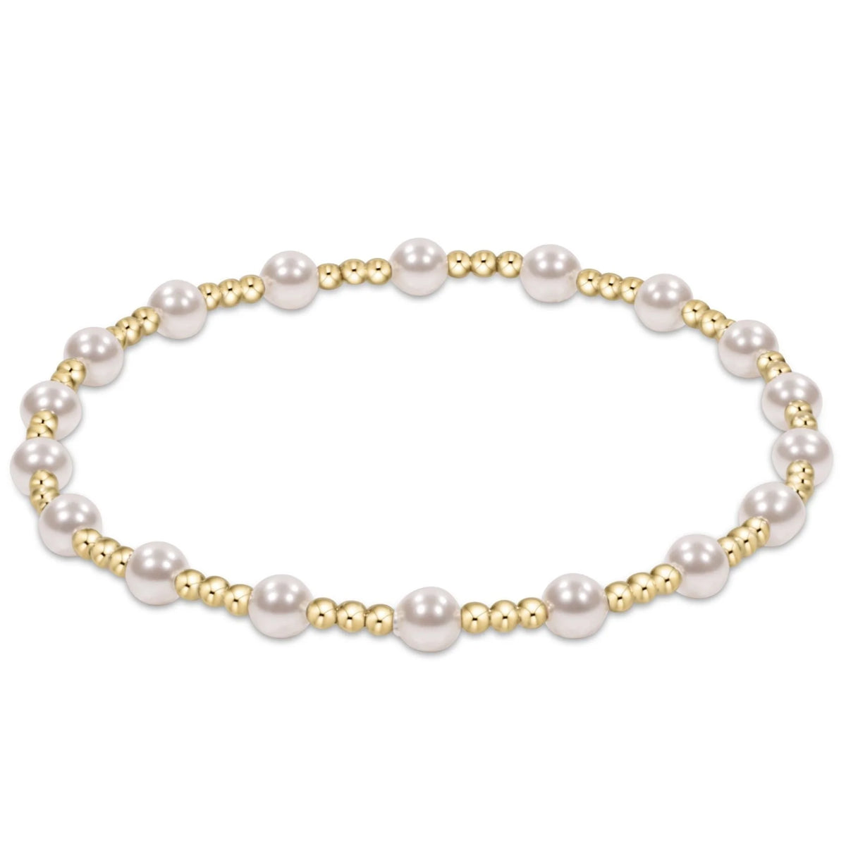 classic sincerity pattern 4mm bead bracelet- pearl