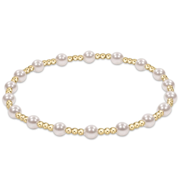 classic sincerity pattern 4mm bead bracelet- pearl