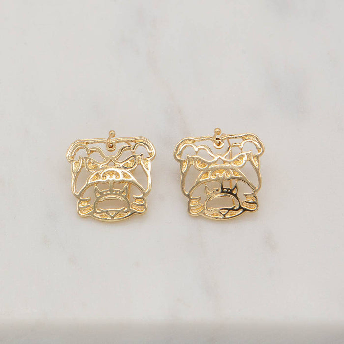 Bulldog Earrings- Gold 1"