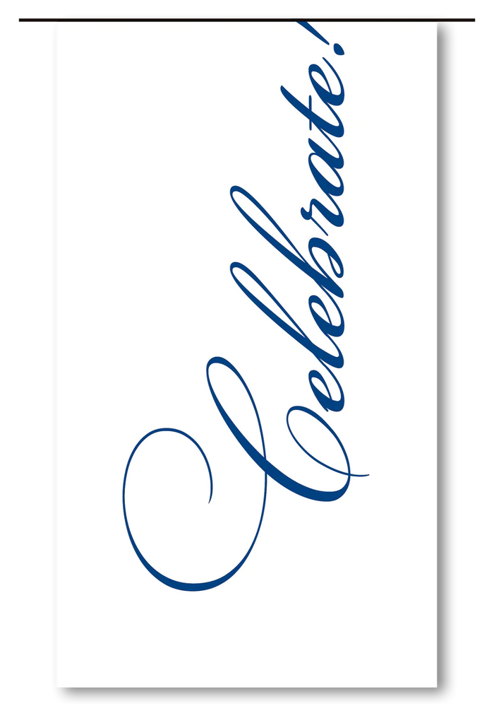 Celebrate Script Navy - Wine Bags