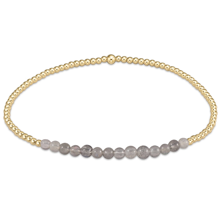 gold bliss 2mm bead bracelet - labradorite