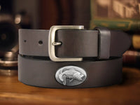 Bass Men's Brown Leather Concho Belt