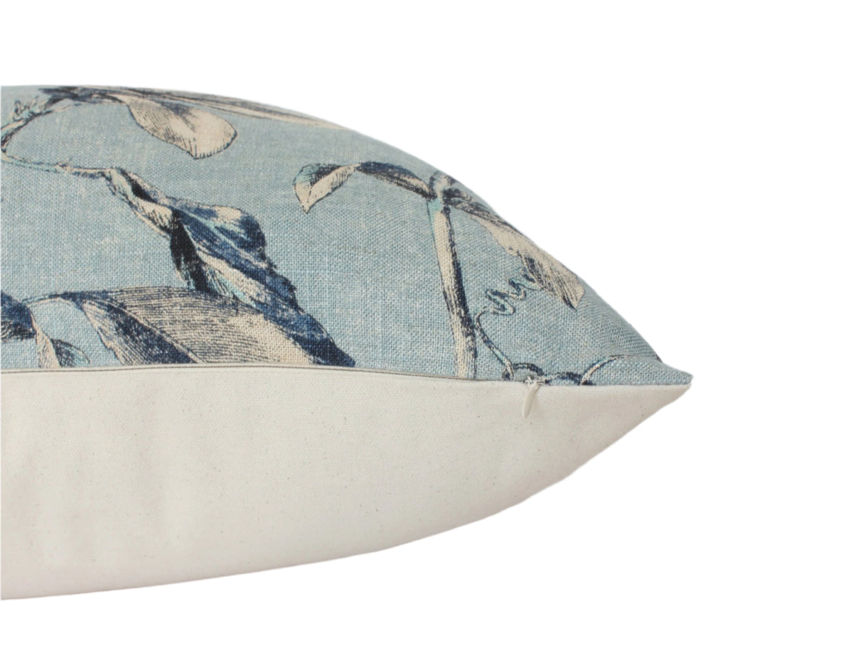 Brooklyn Light Blue Floral Pillow - 20x20