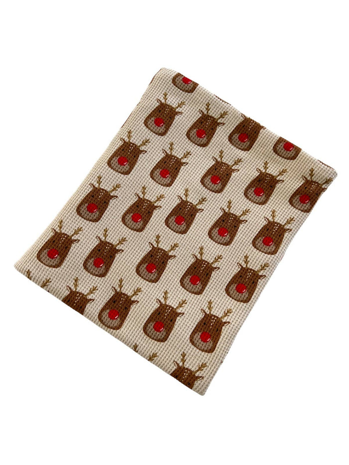 Organic Cotton Waffle Swaddle, Reindeer