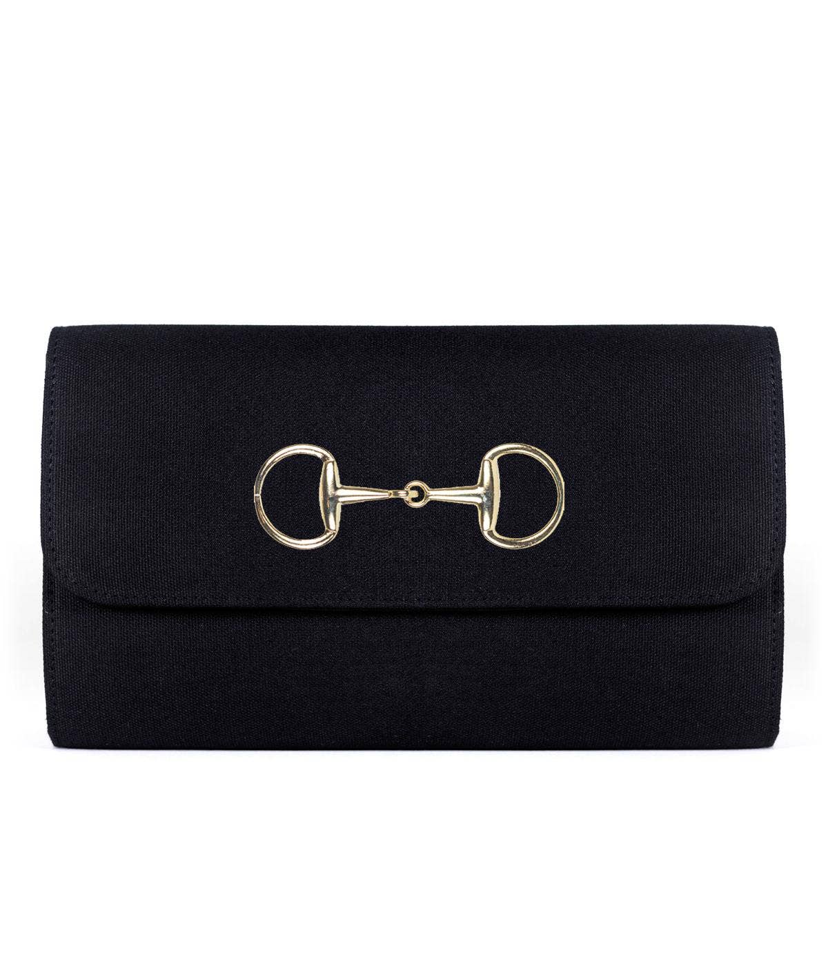 Avery Clutch - Black w/Gold Hardware