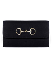 Avery Clutch - Black w/Gold Hardware
