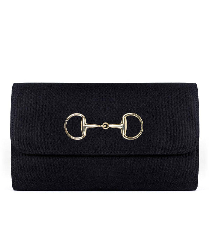 Avery Clutch - Black w/Gold Hardware