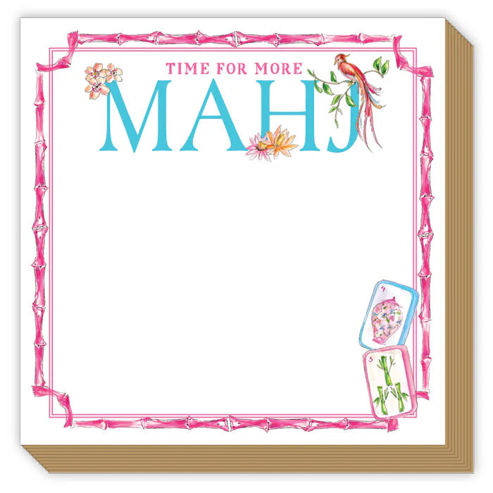 Time For More Mahj Pink Bamboo Tiles Luxe Notepad