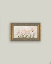 Pink Tulips Framed Antique Art