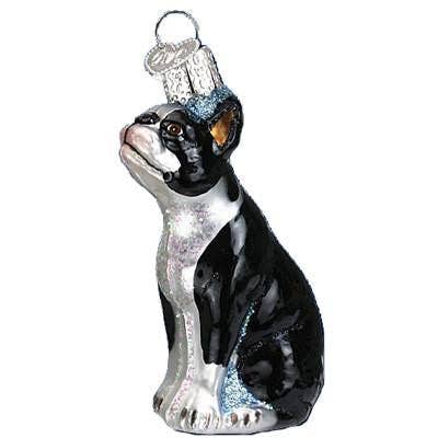 Boston Terrier Dog Old World Christmas Ornament