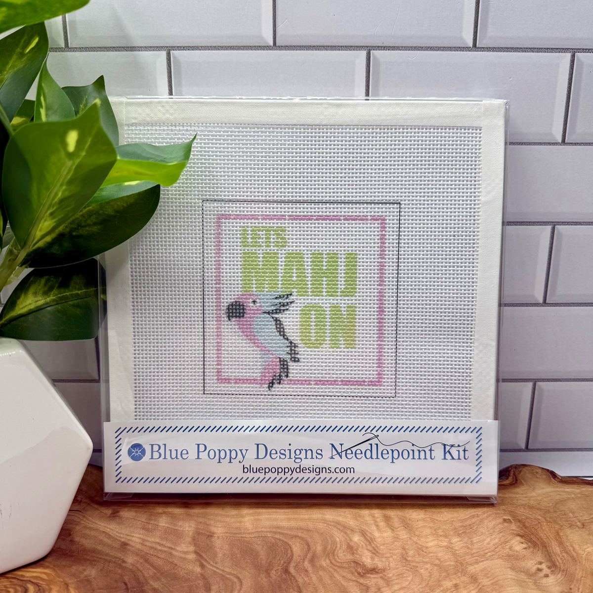 Needlepoint Kit - "Lets Mahj On" Design (Mahjong Parrot)