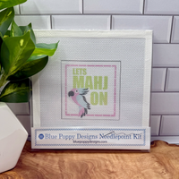 Needlepoint Kit - "Lets Mahj On" Design (Mahjong Parrot)