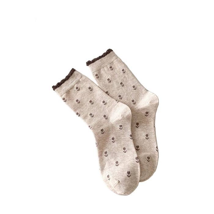 Floral Lace Trim Socks