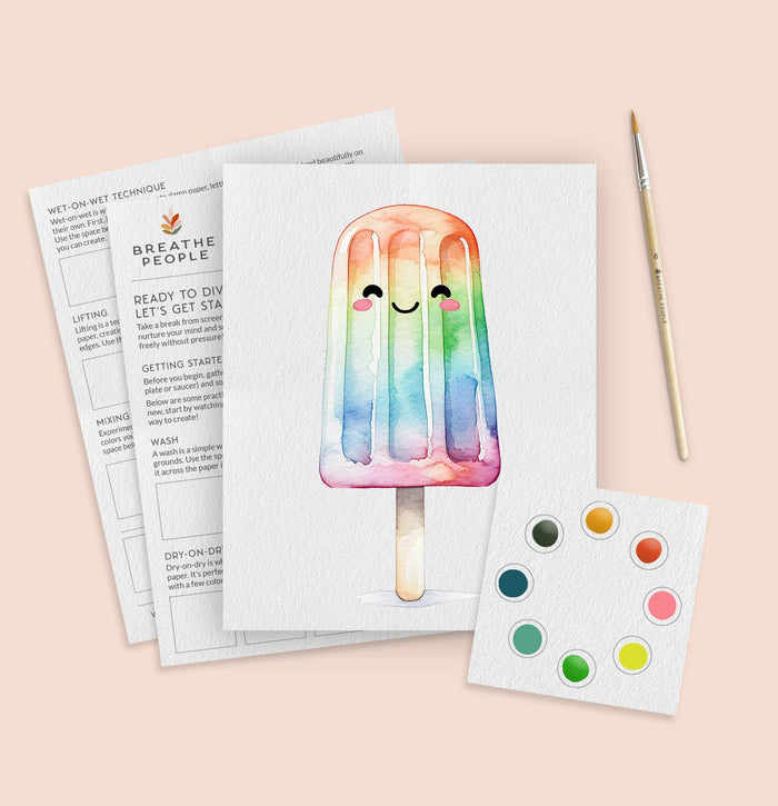 Kids' All-In-One Watercolor Kit - Happy Popsicle