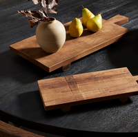 Reclaimed Wood Pedestal Tray - Large