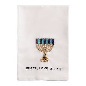 Beaded Hanukkah Tea Towel
