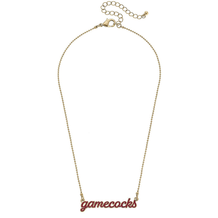 South Carolina Gamecocks Enamel Script Necklace