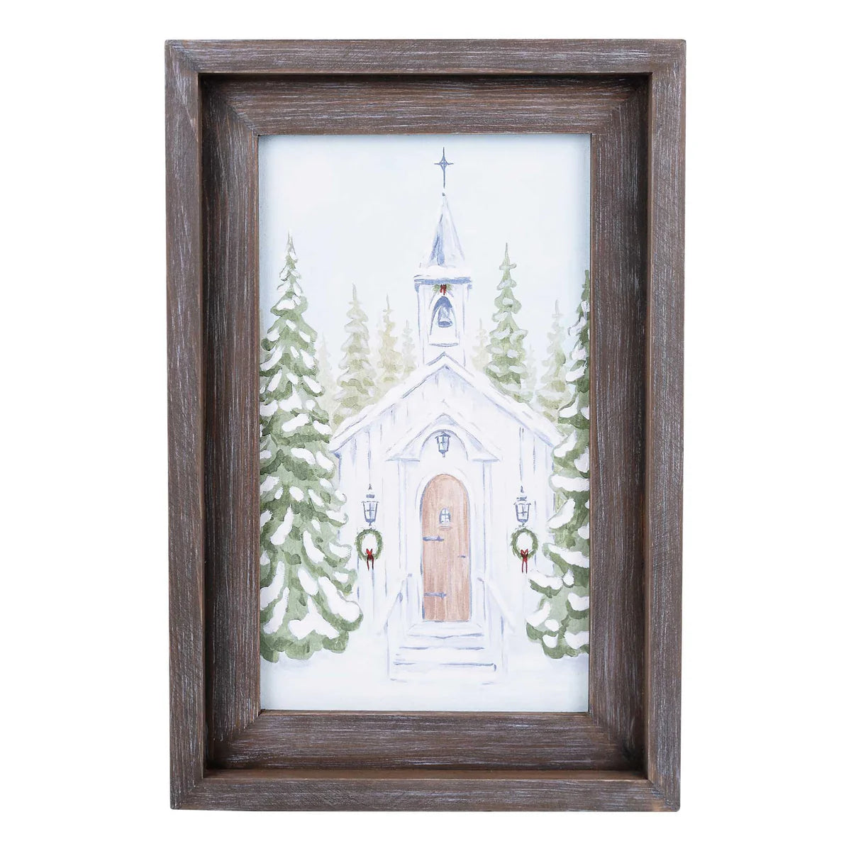 Christmas Church Small Framed Canvas