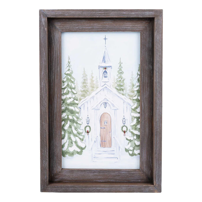 Christmas Church Small Framed Canvas