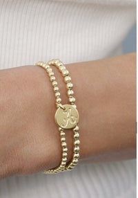 eCOLLEGIATE Classic Gold  3mm Bracelet - w/Disc