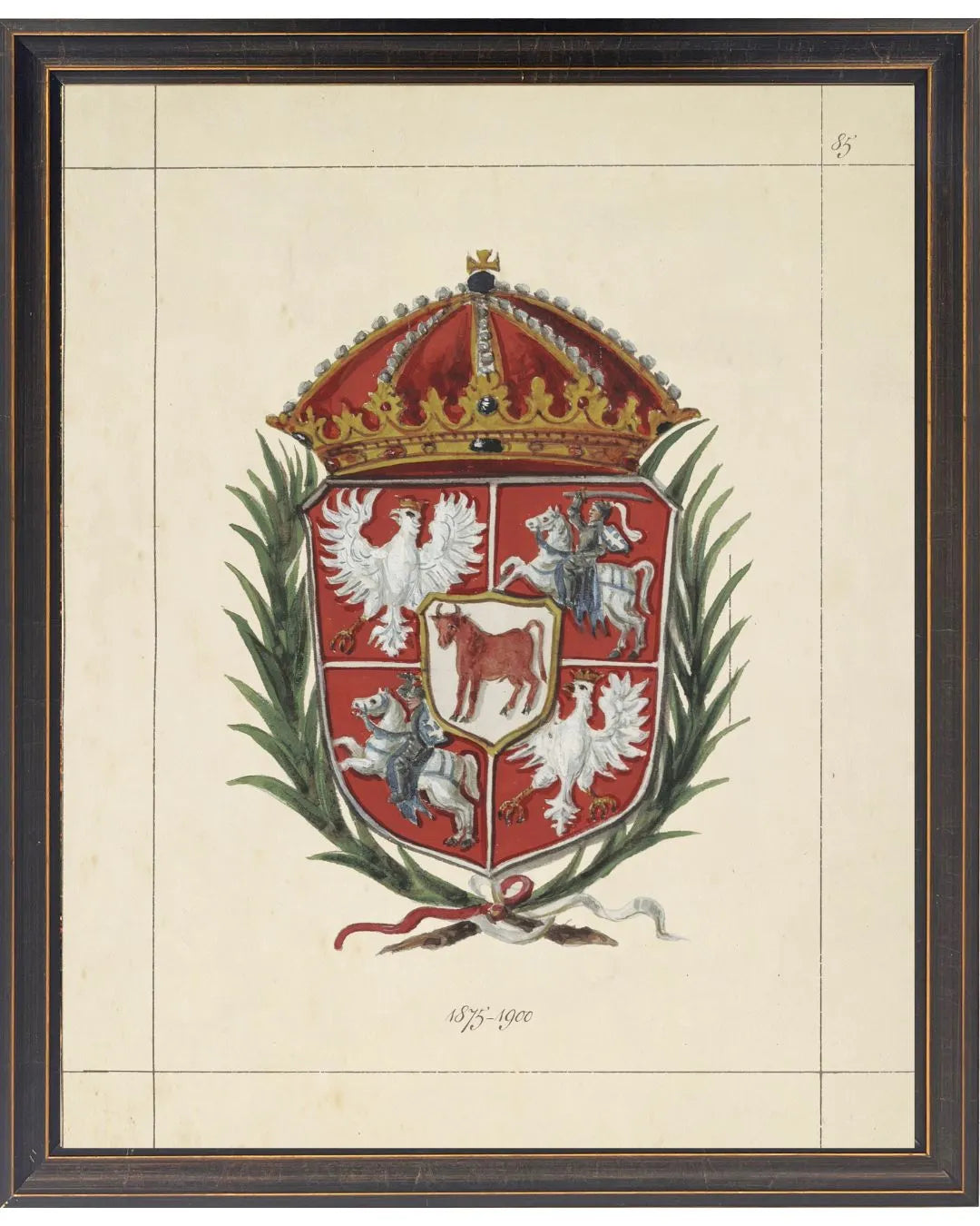 Vintage Crest on Distressed Background - 16x20