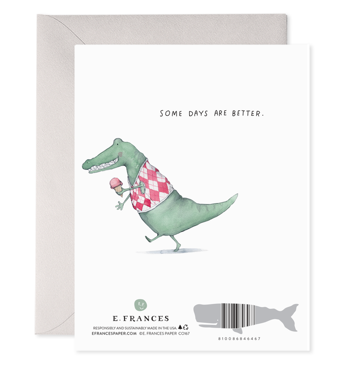 Alligator Hard Day Encouragement Greeting Card