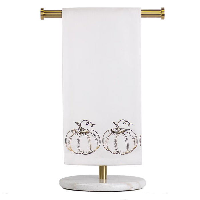 Pumpkin Hand Towel - White/Gold