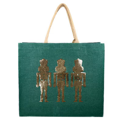 Glitzy Nutcracker Sequin Carryall Tote