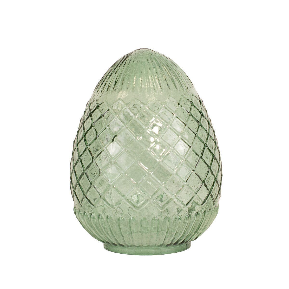 Annalise Glass Egg - Green 8"