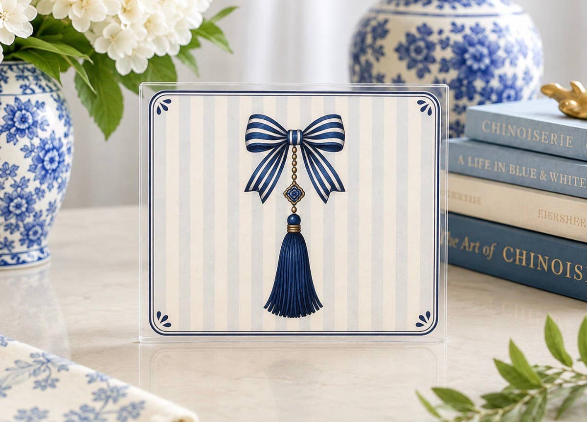 Mahjong Card Sleeve - I Don’t Give A Crack or a Bam Chinoiserie