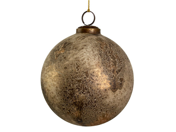 Oxidized Glass Ball Ornament - Gold