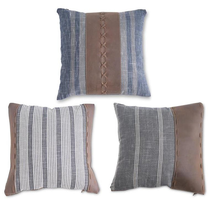 Square Pillow with Leather