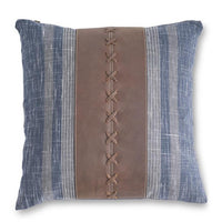 Square Pillow with Leather