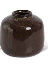 Dark Brown Glazed Ceramic Vase