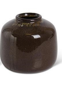 Dark Brown Glazed Ceramic Vase