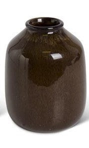 Dark Brown Glazed Ceramic Vase