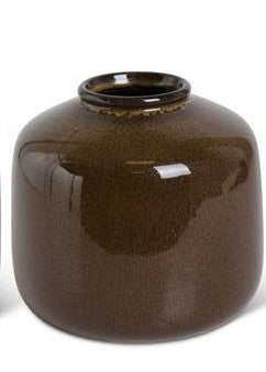 Dark Brown Glazed Ceramic Vase