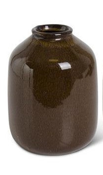 Dark Brown Glazed Ceramic Vase