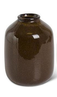 Dark Brown Glazed Ceramic Vase