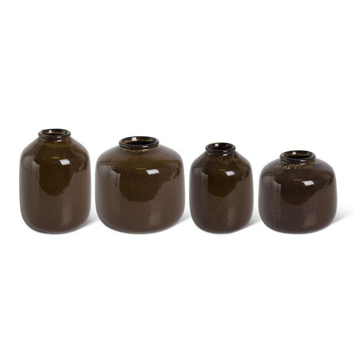 Dark Brown Glazed Ceramic Vase