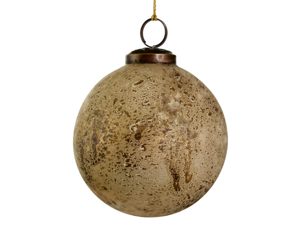 Oxidized Glass Ball Ornament - Gold