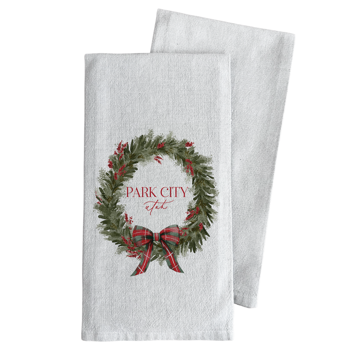 Bow Wreath Tea Towel - Cumming, Georgia